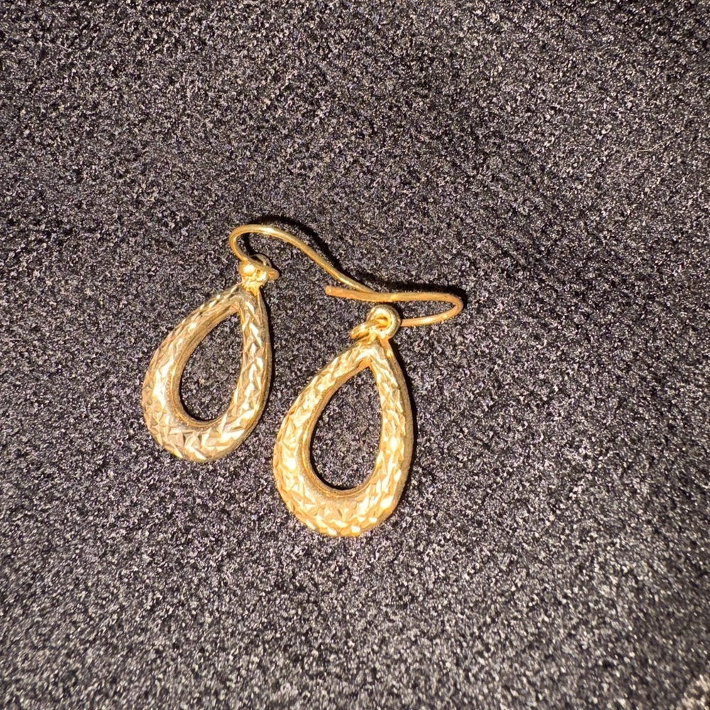 Gold plated dangle earrings